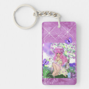 Key Chain Young Girl Sitting 