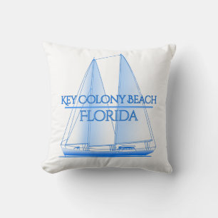 Key Colony Beach Coastal Nautical Sailing Sailor Cushion