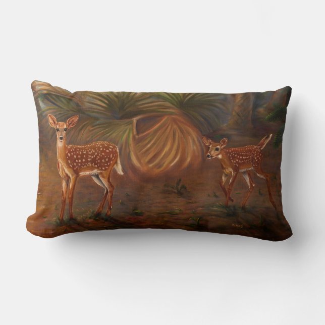 Key deer Fawns Lumbar Cushion (Front)