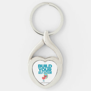 key door with text Build your self esteem Key Ring