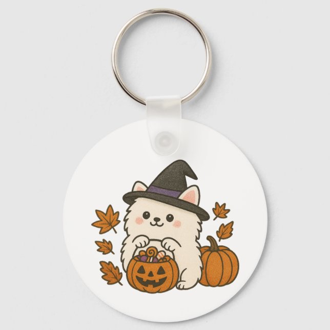 Key hanger Halloween Pomeranian - Cute & Spooky Ring (Front)