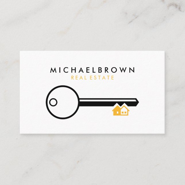 Key House Realtor architect qr code Business Card (Front)