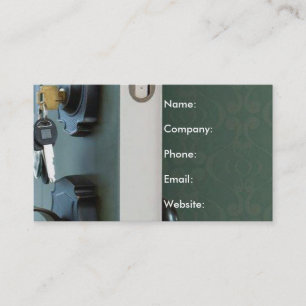 Key in Door Grey Welcome Mat Real Estate Business Card