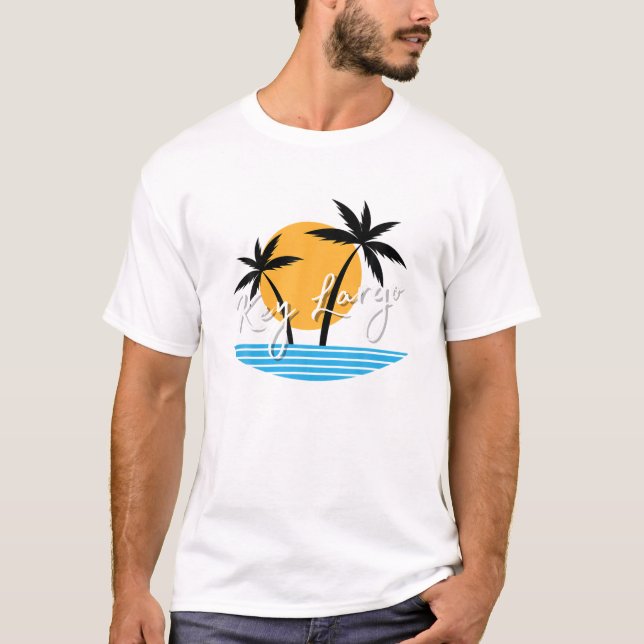 Key Largo Beach Palm Tree Vacation Trip Matching G T-Shirt (Front)