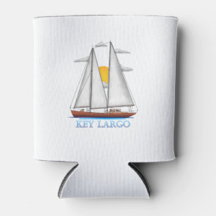 Key Largo Coastal Nautical Sailing Sailor Can Cooler