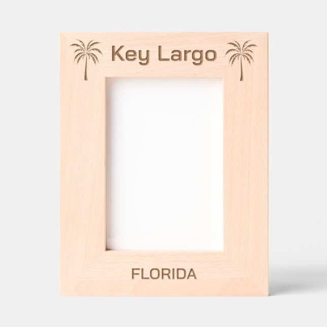Key Largo Florida Laser Engraved frame (Front)