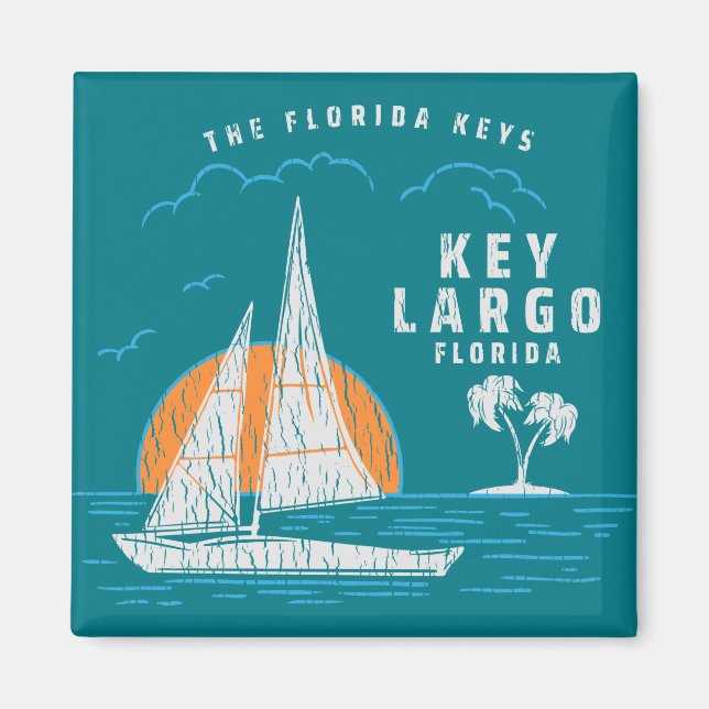 Key Largo Florida Sailing Magnet (Front)
