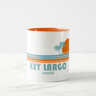 Key Largo Florida Sun Palm Trees Two-Tone Coffee Mug