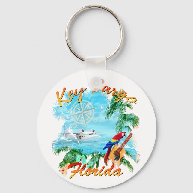 Key Largo Florida Trop Rock Key Ring (Front)