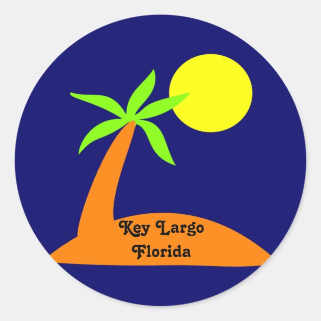 Key Largo, Florida tropical sticker (Front)