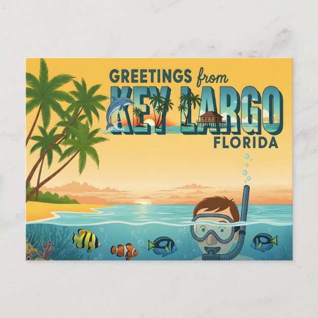 Key Largo Florida – Tropical Vacation Postcard (Front)