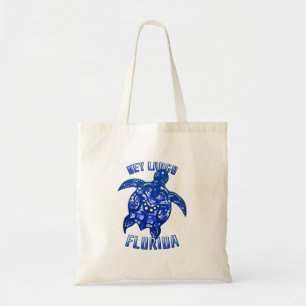 Key Largo Florida Vacation Tribal Turtle Tote Bag