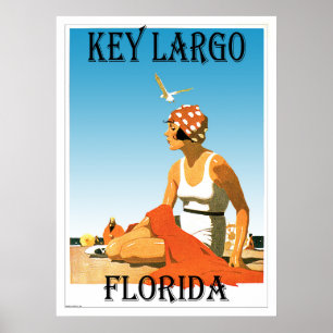 Key Largo Vintage Beach Poster