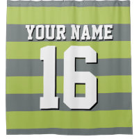 Key Lime Charcoal Sports Jersey Preppy Stripe