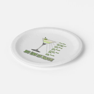Key Lime Pie Martini Cocktail Recipe Art Paper Plate