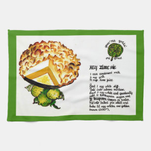 Key Lime Pie Recipe Tea Towel