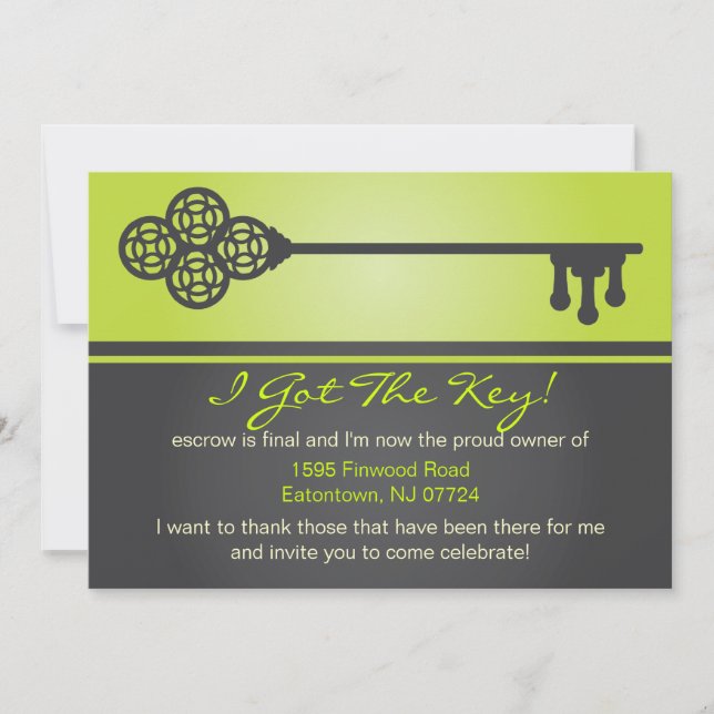 Key - New House Announcement Invitation (Front)