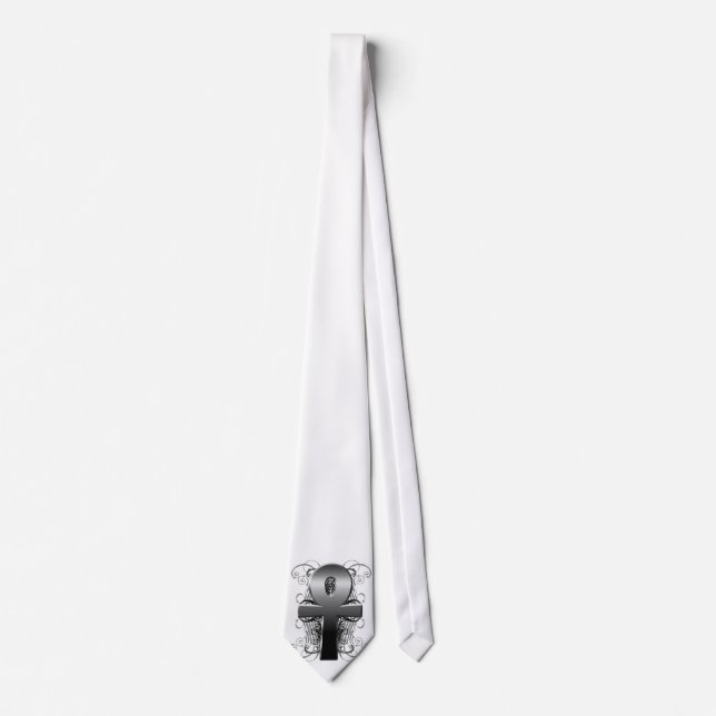 "Key of Life (Ankh)" in Chrome Neck Tie (Front)