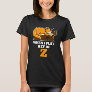 Key Of Z Player Guitar Corgi Sleep Acoustic Guitar T-Shirt