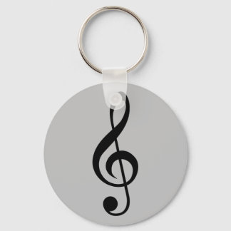  Key Ring Music Clef Silver/Grey