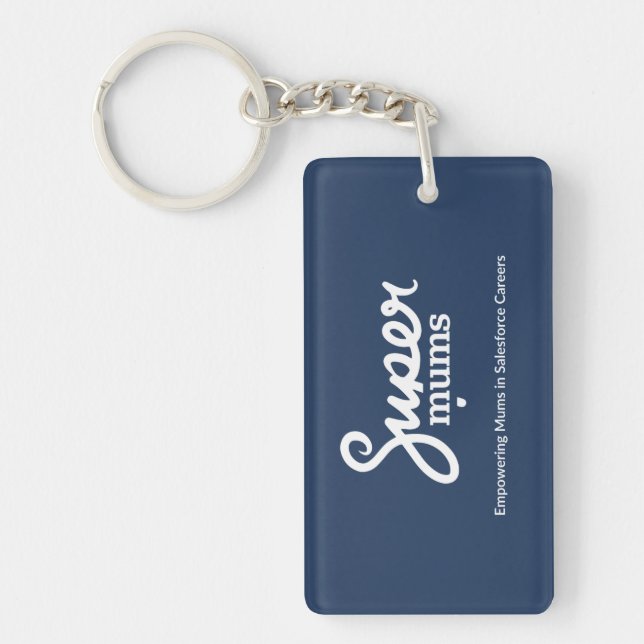 Key Ring Rectangle (double-sided)- Navy blue (Front)