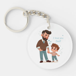 Key ring with dad dedication.