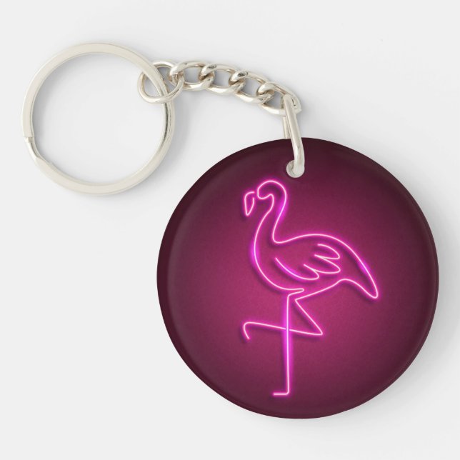 Key Rings - Neon Flamingo  (Front)