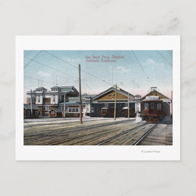 Key Route Ferry Terminal and Railway Postcard (Front)
