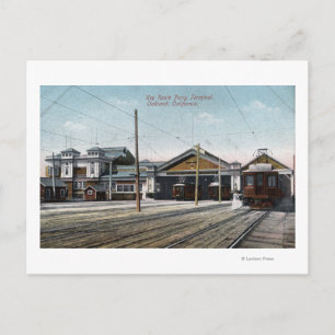 Key Route Ferry Terminal and Railway Postcard