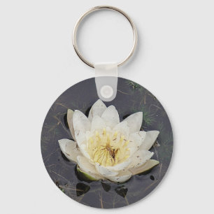 Key supporter white sea-rose bloom ring