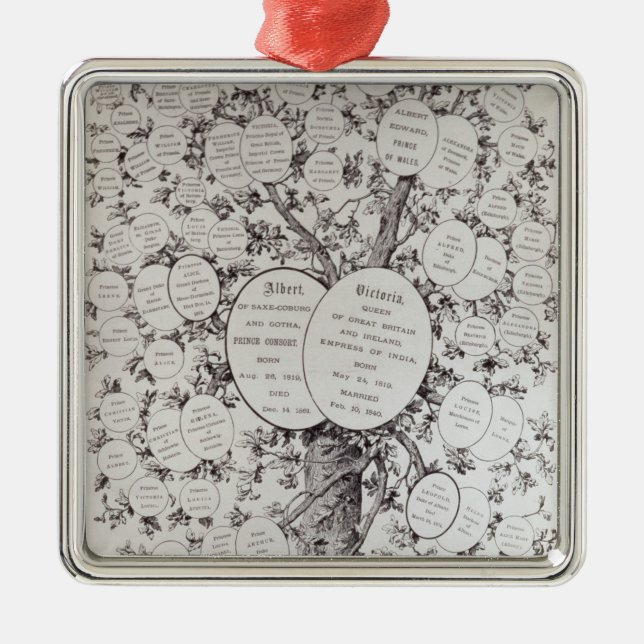 Key to Genealogical Tree Metal Tree Decoration (Front)