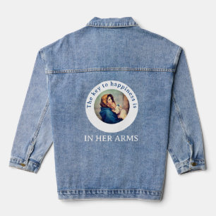 Key to Happiness Catholic T-Shirt Denim Jacket