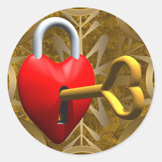 Key To My Heart Classic Round Sticker (Front)