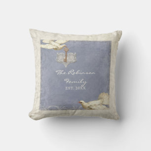 Key to my Heart Dove Swirl Flourish Family Collage Cushion