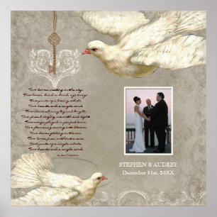 Key to my Heart Dove Wedding Gift Photograph Print