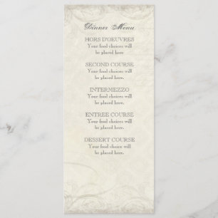 Key to my Heart, Doves Swirl Matching Dinner Menu