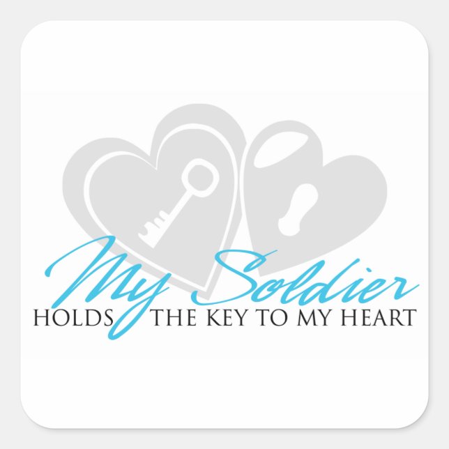 Key to my heart square sticker (Front)