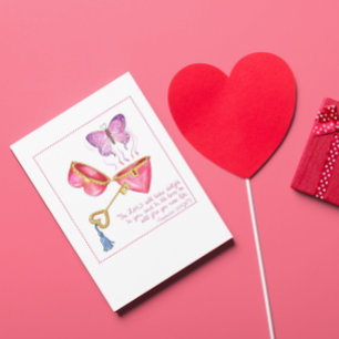 Key to My Heart Valentine Card (customisable)