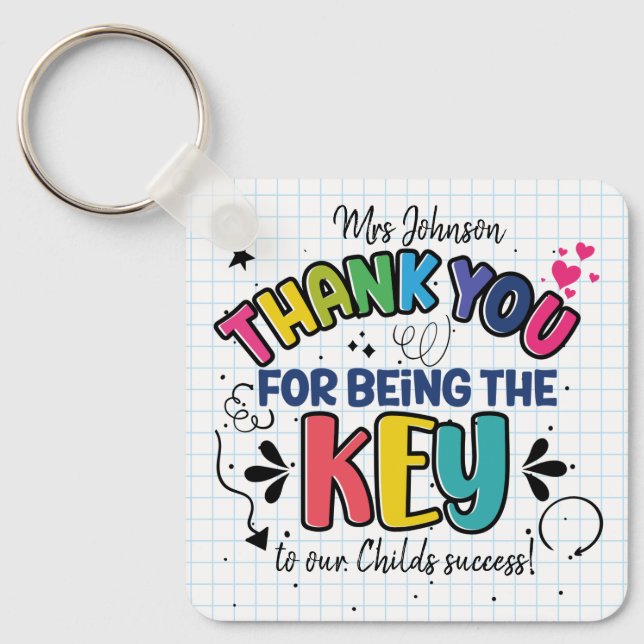 Key to Our Success Company Thank You Appreciation  Key Ring (Front)