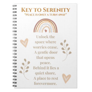 Key to Serenity Journal   Inspirational Notebook
