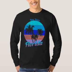Key Vista Florida Retro Tropical Palm Trees Vacati T-Shirt