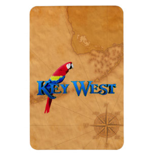 Key West And Map Magnet