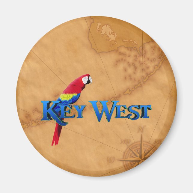 Key West And Map Magnet (Front)