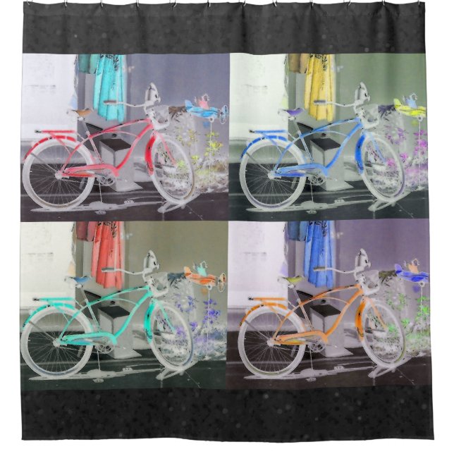 Key West Bicycle Shower Curtain (Front)