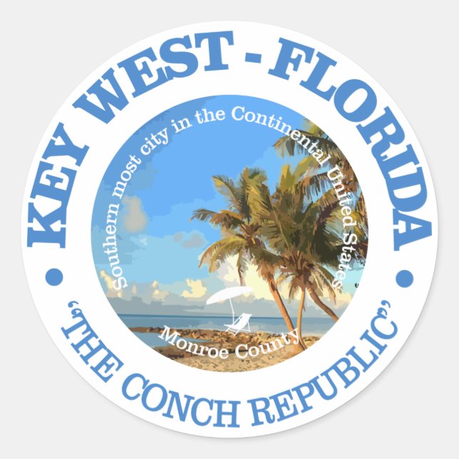 Key West (C) Classic Round Sticker (Front)