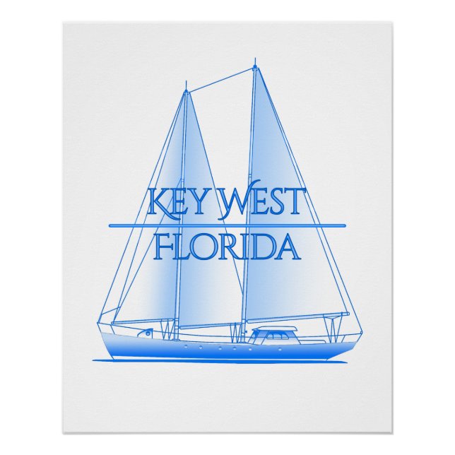 Key West Coastal Nautical Sailing Sailor Poster (Front)