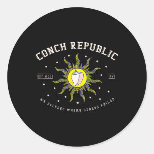 Key West Conch Republic Florida Scu Fishing Gift Classic Round Sticker