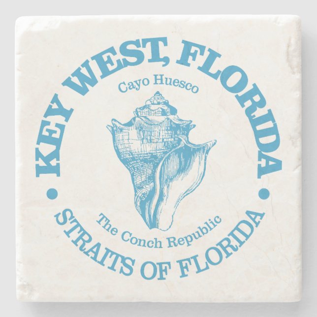 Key West (conch) Stone Coaster (Front)