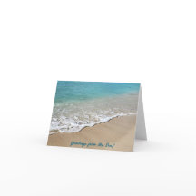 Key West, FL beach scene folded thank you card