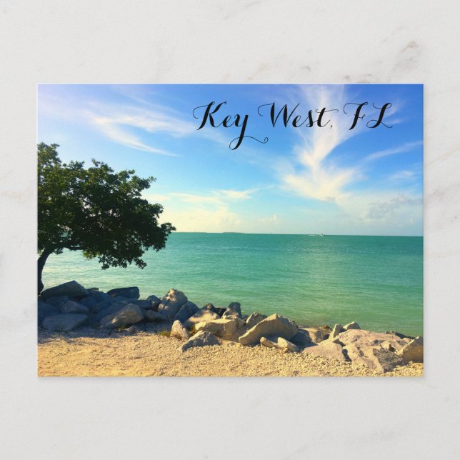 Key West, FL Rocky Shore Postcard (Front)